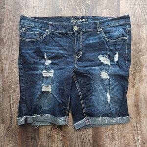 Ariya Distressed Bermuda Shorts
